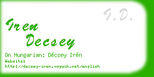 iren decsey business card