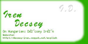 iren decsey business card